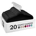 Wooden Suit Hangers Pack of 20 with Non Slip Pants Bar - Smooth Finish Solid Wood Coat Hanger with 360° Swivel Hook and Precisely Cut Notches for Camisole, Jacket, Pant, Dress Clothes Hangers