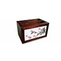 Wooden TV Remote Stand for home living room remote holder stationary organizer caddy for tv (humming bird and orchid)
