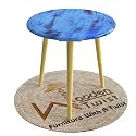 Wooden Twist Small Foldable Solid Wood Round End Table with Natural Finish Legs Portable, Space-Saving Compact Accent Table for Living Room, Bedroom, or Patio (Navy Blue)