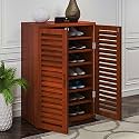 Wooden Twist Wooden Shoe Rack Cabinet in Teak Wood for Living Room Brown (Design-1)