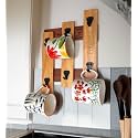 Wooden Wall Mounted Cup OrganizerCoffee Mug Holder