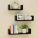 Wooden Wall Mounted Shelf for Home Office