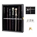 Wooden Wand Stand Display Case,Can Hold 7 Wands,Wall Mountable+Lockable+Uv Protection Acrylic Door,Vertical/Horizontal Hanging,Perfect for Wand Lovers,Living Room Decorations