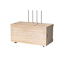 Wooden WiFi Router Storage Box Cable Management Hider Home Media Storage Cabinet Rack Organized Power Strip for Living Room, Office, Bedroom(Natural A)