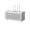 Wooden WiFi Router Storage Box Cable Management Hider Home Media Storage Cabinet Rack Organized Power Strip for Living Room, Office, Bedroom(White and Gray B)