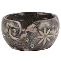 Wooden Yarn Bowl for Crochet &amp; Knitting – Handcrafted Antique Whitewashed Crochet Yarn Holder – No Tangles, Heavy Base Stability – Ideal Gift for Knitters &amp; Crocheters (6" x 6" x 3")