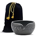 Wooden Yarn Bowl for Knitting &amp; Crochet – Handmade Antique Finish Yarn Holder with Swirl Cut &amp; Leaf Engraving | Non-Slip Weighted Base | Tangle-Free Craft Organizer Gift for Knitters &amp; Crocheters