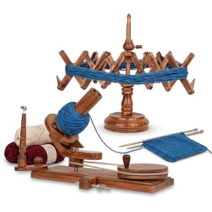 wooden yarn swift and ball winder set handcrafted wood expandable skein winder for knitting and crocheting