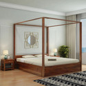 WOODENJOY Sheesham Wood King Bed With Drawers