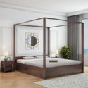 WOODENJOY Sheesham Wood King Bed With Drawers