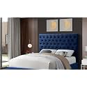Luxury Assam Teak Wood and Plywood Bed with Storage (Diamond Design | Blue, Queen Size - 78" x 60")