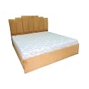 Luxury Assam Teak Wood and Plywood Bed with Storage (Vertical Design | Beige, Queen Size - 78" x 60")