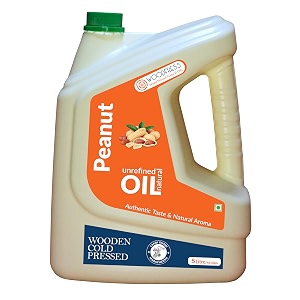 woodfress wood pressed groundnut oil 5 litre hdpe cold pressed peanut oil