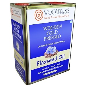 woodfress flaxseed oil cold pressed - 3 litre omega 3 alsi oil linseed oil javasjawas alsi ka tel for cooking vegan amp multipurpose wood pressed flax seed oil - 3l