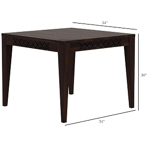 wooden solid sheesham wood dining table 4 seater  dining room furniture  4 seater dining table without chair - walnut cnc 4s