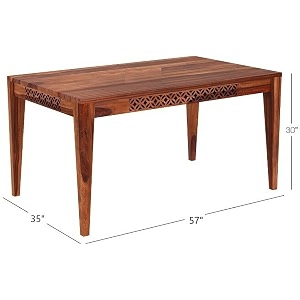 wooden solid sheesham wood dining table 6 seater  dining room furniture  6 seater dining table without chair - honey cnc