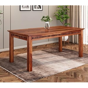 wooden solid sheesham wood dining table 6 seater  dining room furniture 6 seater dining table without chair - honey finish