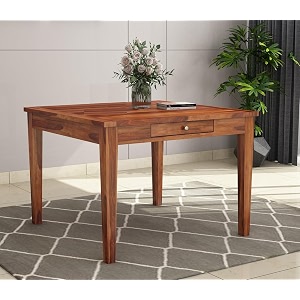 wooden solid sheesham wood dining table 4 seater  dining room furniture  4 seater dining table without chair - honey 4s