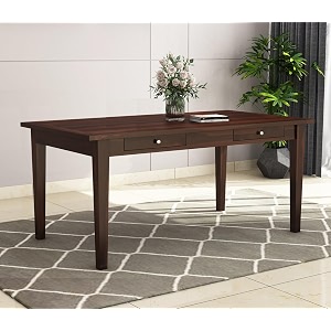 wooden solid sheesham wood dining table 6 seater  dining room furniture  6 seater dining table without chair - walnut