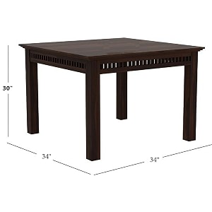 wooden solid sheesham wood dining table 4 seater  dining room furniture  4 seater dining table without chair - walnut 4s