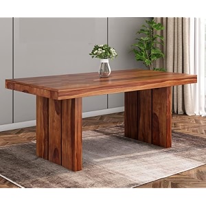 wooden solid sheesham wood dining table 6 seater  dining room furniture  6 seater dining table without chair - honey teak
