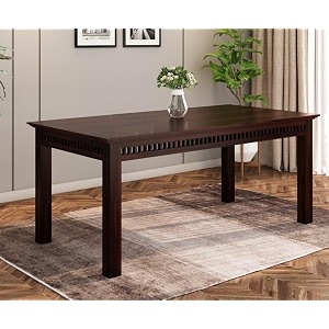 wooden solid sheesham wood dining table 6 seater only  dining room furniture  6 seater dining table without chair  walnut finish
