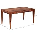 Wooden Solid Sheesham Wood Dining Table 6 Seater | Dining Room Furniture | 6 Seater Dining Table Without Chair - Honey CNC