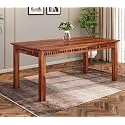 Wooden Solid Sheesham Wood Dining Table 6 Seater | Dining Room Furniture |6 Seater Dining Table Without Chair - Honey Finish