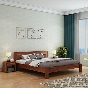 woodlab furniture solid sheesham wood queen size bed for bedroom without storage wooden double beds living room cot bed wooden furniture for guest room honey finish