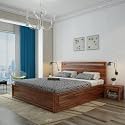 WOODLAB Furniture Solid Sheesham Wood Queen Size Bed with Box Storage for Bedroom Home Wooden Double Cot Bed Furniture for Guest Room &amp; Hotels - (Honey Finish)