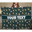 Woodland Animal Kids Throw Blanket - Custom Personalized Fleece, 60x80 in
