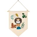 Woodland Animal Lion-Baby Gift Shower-Gift for Baby Girls Boys Kids-Canvas Hanging Flag Banner Pennant Wall Decor Gift for Nursery Baby Room Playroom Homeschool Bedroom