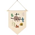Woodland Animal Sloth-Baby Flag Wall Decor Gift for Baby Girls Boys Kids-Canvas Hanging Banner Pennant Wall Sign Gift for Nursery Baby Room Playroom Bedroom