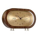 Woodland Atmosphere Console Clock, Analog Wooden Hygrometer & Thermometer with Silent Movement Natural Oak Desk Companion for Home & Office Wellness