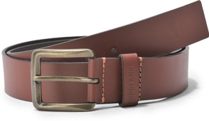 WOODLAND Men Casual Tan Genuine Leather Belt