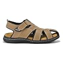 Woodland Men Textured Khaki Nubuck Sandals