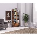 Sheesham Wood Free Standing Book Shelf | Multipurpose Bookshelf Storage Display Rack with 8 Open Shelf &amp; 1 Drawer for Office | Decorative Corner Shelf Bookcase for Home Decor | Brown