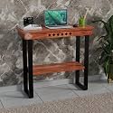 Sheesham Wood Console Table for Living Room | Solid Wood Foyer Tables for Entryway with Drawer &amp; Shelf Storage | Wooden Side Entrance Table for Home &amp; Office | Roswood, Pine Finish
