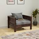 Solid Sheesham Wood Sofa Set 2 Seater with Cushions Without Small Pillows for Living Room, Bedroom, Office, Hotel &amp; Lounge Walnut Finish
