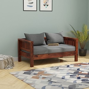 wooden 2 seater sofa set for living room with side magzine amp newspaper holder for office amp lounge sheesham wood honey