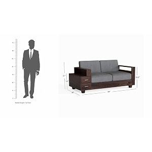 wooden solid sheesham woods 4 seater sofa set for living room 211 walnut finish