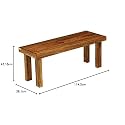 Wooden Bench for Living Room | Hallway Furniture | 2 Seater Dining Bench | Solid Wood Bench | (Sheesham Wood, Teak Finish) |