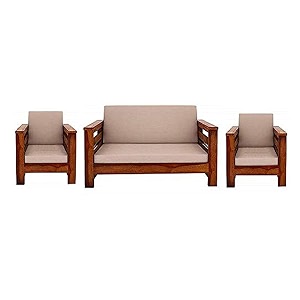woodstage sheesham wood 5 seater sofa set 311 for home and living room honey finish brown