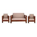 WOODSTAGE Sheesham Wood 5 Seater Sofa Set 3+1+1 for Home and Living Room (Honey Finish, Brown)