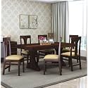 WOODSTAGE Sheesham Wood 6 Seater Dining Table with Cushioned Chairs for Living Room Wooden Dining Room Set for Home (Walnut Finish)