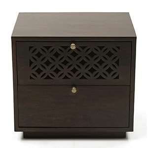 woodstage sheesham wood bedside with 2 drawer storage end table corner table wooden night stand for bedroom living room home walnut finish