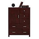 WOODSTAGE Sheesham Wood Chest of Storage Drawers and 1 Cabinet for Home Living Room Hall (Mahogany Finish) | 1 Year Warranty