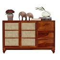 WOODSTAGE sheesham Wood Standard Chest of Storage Drawers and Cabinet for Home Living Room Hall Wooden Sideboard Cabinet Drawers Furniture (Honey Finish)