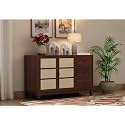 WOODSTAGE sheesham Wood Standard Chest of Storage Drawers and Cabinet for Home Living Room Hall Wooden Sideboard Cabinet Drawers Furniture (Walnut Finish)