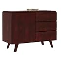 WOODSTAGE Solid Sheesham Wood Chest of Drawer Storage Cabinet with 3 Drawer and 1 Door for Office Hall Living Room Home (Mahogany Finish)